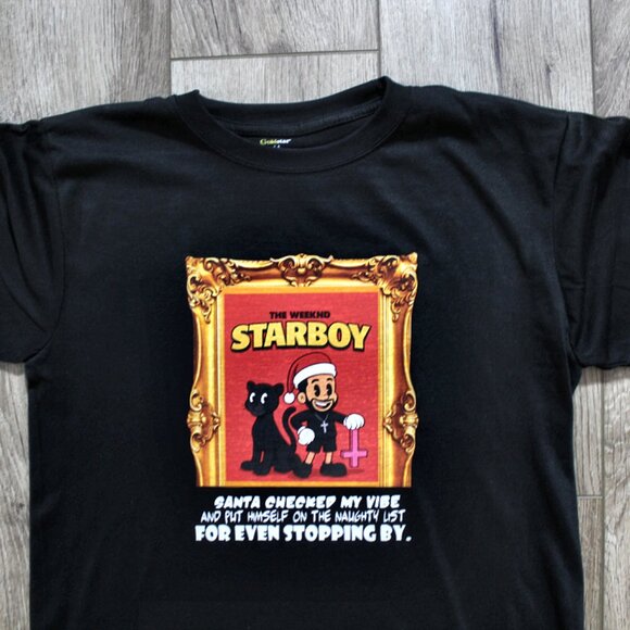 Starboy Naughty Christmas List Black T-Shirt Sizes S - XL - Picture 4 of 4